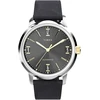 Timex Marlin Automatic vyriškas laikrodis 40mm juodas dviejų dalių odinis greito atsegimo juodas ciferblatas nerūdijančio plieno korpusas Tw2w33900, juodas/juodas/nerūdijančio plieno, apyrankė