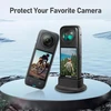 Tinka insta360x4 priedams, 2 atraminiai pagrindai, silikoninis pagrindas, suderinamas su insta 360 laikikliu, silikoninis laikiklis, stabilus stalinio kompiuterio laikiklis, neslystantis, suderinamas su insta360x4 laikiklio pagrindu (juodas)