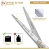 Tk five star solingen® barber cut premium 6.5 colio itin aštrios plaukų kirpimo žirklės, nerūdijančios, su mikro dantukais, skirtos moterims, vyrams, kirpėjams ir vaikams, tinka storiems plaukams
