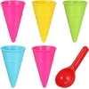 Toddmomy 6 dalių plastikinis paplūdimio žaislas su ledų vafliais smėlio formelės žaislas smėlio dėžės ledo formelė vaikams smėlio formelių rinkinys paplūdimiui lauke