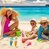 Toddmomy 6 dalių plastikinis paplūdimio žaislas su ledų vafliais smėlio formelės žaislas smėlio dėžės ledo formelė vaikams smėlio formelių rinkinys paplūdimiui lauke