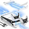 Tokluck horizontalus ps5 slim/pro laikiklis su aušintuvu, skirtas disc & digital, ps5 horizontalus stovas su ps5 įkrovimo stotele, ps5 horizontalus stovas, skirtas ps5 slim & pro konsolei (netinka ps5 2020)