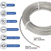 Tootaci nerūdijančio plieno trosas 3 mm rinkinys, nerūdijančio plieno trosas 3 mm, 15 m / 3 mm nerūdijančio plieno kabelis padengtas Pvc, plieno trosas su kilpomis, M5 trosų įtempimo kabliai, kilpinės plokštelės, karabinas