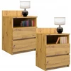 Top E Shop 2x naktinis staliukas ąžuolas artisan miegamojo komplektas, 40 cm