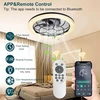 Topbos led lubų ventiliatorius su apšvietimu, lubų šviestuvas su ventiliatoriumi ir nuotolinio valdymo pulteliu, programėlė, 3 spalvų temperatūros, 6 greičių lubų ventiliatorius su šviesa [energijos klasė e]