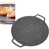 Topincn apvali bbq keptuvė korėjietiška, keptuvės plokštės bbq grilio keptuvė viryklei apvali keptuvė korėjietiška bbq lėkštė grilio įrankiai vidaus arba lauko maisto gaminimui (dujų tipas 30 cm)