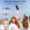 Kompiuterio kolonėlės Tozo Pa2 bluetooth garsiakalbis, nešiojamas garsiakalbis su dvigubais tvarkyklėmis, 25 valandų stereo garsas, gilus žemas dažnis, programėlės valdymas, vandeniui atsparus belaidis garsiakalbis namams, lauke ir kelionėms, juodas