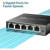 Tp-link tl-sg605e 5 prievadų gigabitinis lengvai valdomas tinklo jungiklis (plug and play, metalinis korpusas, qos, igmp snooping, vlan, centralizuotas valdymas, energiją taupantis)