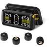 Tpms padangų slėgio stebėjimo sistema 【2/4 ratų režimai】 0,01 bar didelio tikslumo saulės energija įkraunama padangų slėgio stebėjimo sistema su 3,5 colio nuimamu laikikliu ir 4 išoriniais padangų slėgio jutikliais