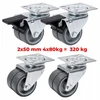 Transportavimo ratukai su stabdžiu, komplektas 4 vnt., 50 mm, 320 kg, pasukami