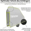 Travora Priekabos grąžulo uždangalas - atspindintis apsauginis priekabos grąžulo uždangalas su priekabos užraktu ir apsauga nuo siūbavimo - universalus grąžulo uždangalas su tvirtomis diržo sagtimis