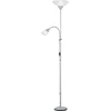 Trio Lighting Reality Leuchten R4393 87 prožektorius su skaitymo lempute 1 x E27 ir 1 x E14 sidabrinis, gaubtai balti