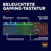 Trust Gaming Gxt 835 Azor žaidimų klaviatūra su apšvietimu, vokiškas Qwertz išdėstymas, pilno dydžio klaviatūros išdėstymas, 3 Led spalvų režimai, anti-ghosting, 12 multimedijos funkcijų klavišų, Pc/nešiojamam kompiuteriui
