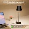Lova Tyonto Led stalinė lempa, belaidė, pritemdoma, 3 spalvų temperatūros, jutiklinė, su išimama baterija, Ip54, 5000 Mah, greito įkrovimo Usb lempa, skirta naudoti patalpose ir lauke, restorane, miegamajame, stovyklavimui