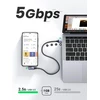 Ugreen usb c kabelis 5 gbps usb c įkrovimo kabelis kampu 90 laipsnių usb į usb c kabelis usb type c kabelis suderinamas su galaxy s23 s22 s10 a73, a72, a53, p30 lite mi 10, note 9 iphone 15, 15 pro, 15 pro max