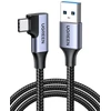 Ugreen usb c kabelis 5 gbps usb c įkrovimo kabelis kampu 90 laipsnių usb į usb c kabelis usb type c kabelis suderinamas su galaxy s23 s22 s10 a73, a72, a53, p30 lite mi 10, note 9 iphone 15, 15 pro, 15 pro max