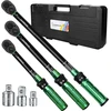 Uharbour dinamometrinis raktas rinkinys 1/4 & 3/8 & 1/2 colio, 3-25 Nm, 5-60 Nm, 20-230 Nm, dinamometrinis raktas rinkinys automobiliui, motociklui ir dviračiui su 1/2 3/8 1/4 adapteriu, ±3% tikslumas, 72 dantų reketas