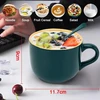 Umllpet didelis puodelis, 600 ml didelis keramikinis kavos puodelis, dubenėliai dribsniams, labai didelis arbatos puodelis su šaukšteliu, puodelis dribsniams, sriubos ramen salotų dubuo, motinos dienos, tėvo dienos, gimtadienio dovana - žalias