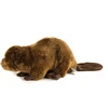 Unding Minkštas flanelinis žaislas 25 cm (40 cm su uodega) gulintis rudas graužikas pliušinis flanelinis graužiko pliušinis žaislas Uni Toys