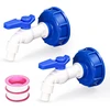 Universalus ibc konteinerio ventilio adapteris su 1/2 colio čiaupu eu stambiam sriegiui, plastikinis vandens žarnos išvadas, nepralaidus ir patvarus sodui ir pramonei (2 colių stambūs sriegiai į 1/2 colio)