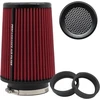 Universalus kūginis oro filtras 76 mm 89 mm 101 mm didelio našumo įsiurbimo apvalus kūginis oro filtro valiklis lenktyniniam sportiniam automobiliui 3 dydžiai viename (raudonas)