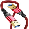 Usb 3.0 Kabelis 2m, 5gbps, Nailoninis, Raudonas
