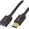 Usb 3.0 prailginimo laidas A-a, 1m, 2 vnt. juodas