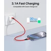 Usb-a į Usb-c 3.2 Gen 2 kabelis, 0.3m, 10gbps, 3.1a, raudonas