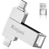 Usb atmintinė 128 gb, skirta iphone mfi lightning (be programėlės) rinjani usb c atmintinė, skirta iphone 15/16, otg android mobiliesiems telefonams, ipad, mac, planšetiniams kompiuteriams, pc, usb 3.0 atmintinė, nuotraukų atmintinė, išorinis ssd 3 vienam
