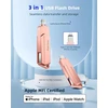 Usb atmintinė, skirta iphone 256 gb mfi sertifikuota 3 viename usb 3.0 lightning išorinė atmintis type c photostick atminties kortelė, skirta iphone/ipad/ios/android/mac/pc - išorinė atmintis (rožinė)