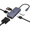 Usb c adapteris hub, usb c hub, 4k hdmi vga usb hub, 6 viename adapteris su usb a, usb 2.0, sd/tf kortelių skaitytuvu, suderinamas su mac, windows ir ios sistemų nešiojamaisiais kompiuteriais