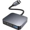 Usb c į hdmi adapteris, viagkiki 3 viename type-c jungties multiport adapteris su 4k@30hz hdmi į usb c/usb 3.0 duomenų prievadą/100w pd įkrovimo prievadą, skirtas mac os, windows, chrome os ir kt.