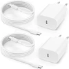 Usb c įkroviklio įkrovimo laidas, skirtas iphone 16/16 pro/15/15 pro max/15 plus, ipad pro/air, 2 vnt. 25 w usb c greito įkrovimo maitinimo adapterio įkroviklis su 2 m greito įkrovimo laidu