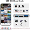 Usb c kortelių skaitytuvas, sd kortelių skaitytuvas usb c, skirtas micro sd/sd atminties kortelėms, type c kortelių skaitytuvas u-s-b atminties kortelių skaitytuvo adapteris usb c sd kortelių skaitytuvas, skirtas iphone 15/16/ipad/android/window
