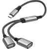 Usb C Splitteris Y Kabelis 0.5m, C Male į 2x A Female, Usb 2.0