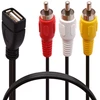 Usb į 3 rca kabelis, usb 2.0 female į 3 rca male video av vaizdo kameros adapterio kabelis, skirtas tv pc dvd (1.5 metro)
