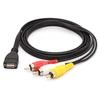 Usb į 3 rca kabelis, usb 2.0 female į 3 rca male video av vaizdo kameros adapterio kabelis, skirtas tv pc dvd (1.5 metro)