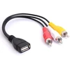 Usb į 3 Rca Kabelis, Vaizdo Av Adapteris Tv, Pc, Dvd (20cm)