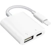 Usb kameros adapteris, usb lizdo otg adapteris suderinamas su telefonu, nešiojamas usb adapteris telefonui su įkrovimo prievadu, usb adapteris, nereikia programos, palaiko kortelių skaitytuvą (baltas)