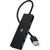 Usb šakotuvas, usb dokas, usb 3.0 5 gbps šakotuvas, itin plonas nešiojamas duomenų šakotuvas, 4 viename usb šakotuvas su 4 x usb 3.0, suderinamas su windows, macos, linux, chrome os sistemomis