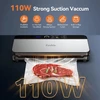 Kondicionierius Vacuum sealer 8-in-1 vacuum sealer 80kpa food dry/wet mode su įmontuotu pjaustytuvu ir maišelių laikikliu, oro siurbimo žarna, skaitmeninis atgalinis skaičiavimas, maišelių rulonas, 11 vakuuminių maišelių