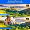 Vaizdo kamera 5k 56mp su dvigubu objektyvu, wi-fi, 16x skaitmeninis priartinimas, 3.0 colių jutiklinis ekranas, vlog kamera, skirta youtube, ir naktinio matymo vaizdo įrašymo įrenginys su 2 baterijomis, 64g kortele, mikrofonu, objektyvo gaubtu, nuotolinio