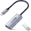 Vaizdo plokštė Guermok Usb 3.0 vaizdo įrašymo plokštė su 100w Pd, 1080p@60fps Hdmi į Usb A/c vaizdo įrašymo plokštė su type-c adapteriu, srautinio perdavimo įrenginys, skirtas oculus/quest 3/ipad/macos/switch/ps4 & ps5, sidabrinė