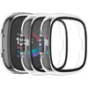 Vancle Ekrano apsaugų rinkinys (3 vnt.) Fitbit Versa 4 dėklui / Sense 2 apsauginiam dėklui, pilnai dengianti apsauginė plėvelė, kieto Pc apsauga, ekrano apsauginė plėvelė, korpusas, skirtas Sense 2 (3 skaidrūs gabalai)