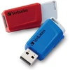 Verbatim Store 'n' Click usb atmintinė 2x usb 3.2 gen 1 32gb atminties kortelė su fiksavimo mechanizmu usb 3 išorinė atminties kortelė nešiojamam kompiuteriui ir co iki 5 gbps raudona mėlyna