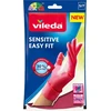 Vileda Sensitive Easy Fit, mažas dydis, 12 porų nitrilinių buitinių pirštinių, be latekso ir pudros, maksimalus jautrumas ir komfortas, lengva dėvėti, rožinės spalvos - mažas dydis