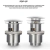 Vilstein universalus ventilis, praustuvas, pop-up ventilis su persipylimu, žemas, ilgaamžis, chromas