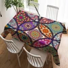 Violetpos staltiesė, lininė staltiesė, lengvai prižiūrima, skalbiama, atspari nešvarumams, stalo tekstilė, bohemiško stiliaus boho paisley raštas, indiškas mozaika, 140 x 180 cm