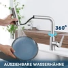 Virtuvės maišytuvas su prailginamu dušeliu, 360° pasukamas