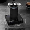 Virtuvinės svarstyklės Foxnsk Espresso svarstyklės su laikmačiu, 0,1 g tikslios kavos svarstyklės su 4 režimais, santykio ir srauto greičio rodymas, Usb įkraunamos mini virtuvinės skaitmeninės svarstyklės baristai, maks. 2kg, juodos